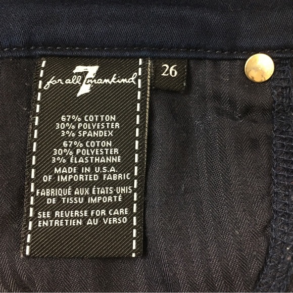 7 For All Mankind The Mid Rise Skinny Pants in Deep Blue - Picture 9 of 11